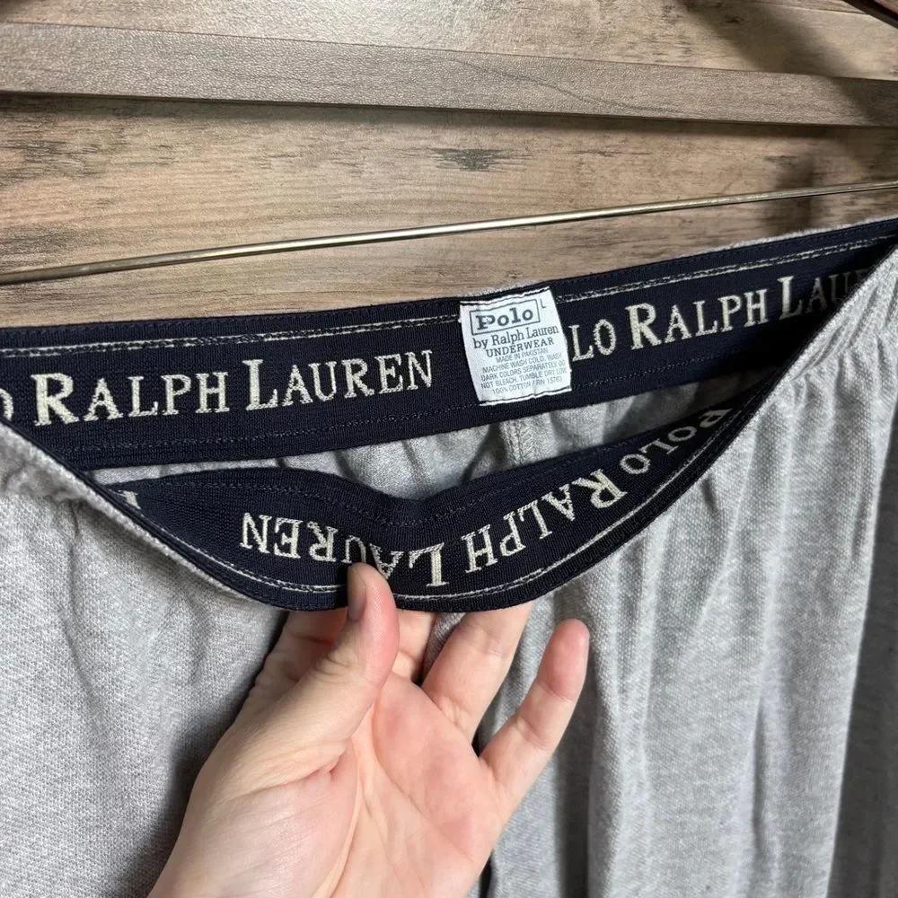 Polo by Ralph Lauren L Gray Pique Pajama Pants Preppy Sporty PJ Leisure Casual